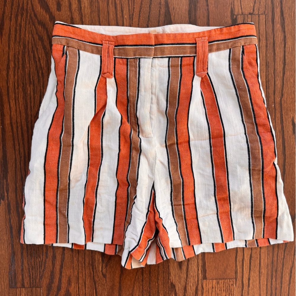 Sezane Lucas Shorts -  Linen-Blend with Pockets, missing tie belt